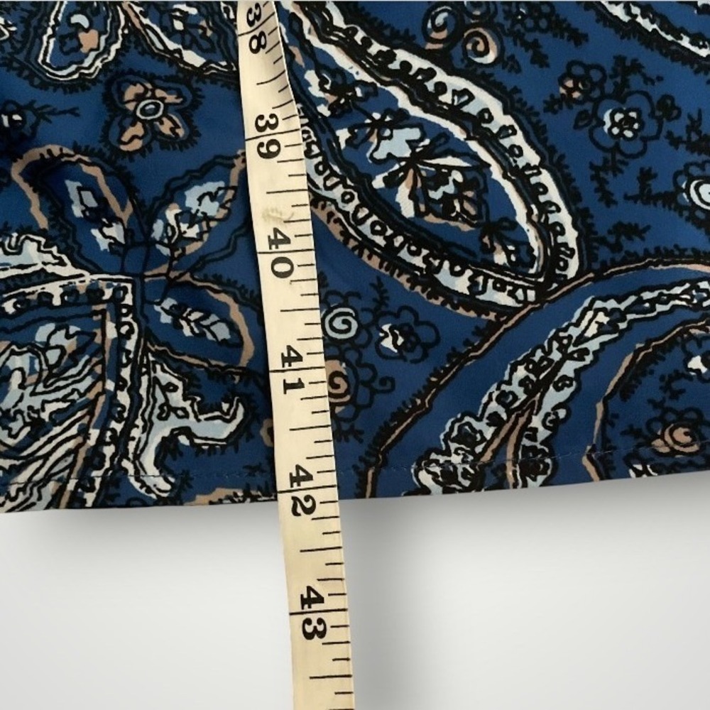 Outerknown Maxi Skirt Womens 4 Blue Paisley Tiered Boho Ruffle Flowy Cottagecore - Picture 5 of 7